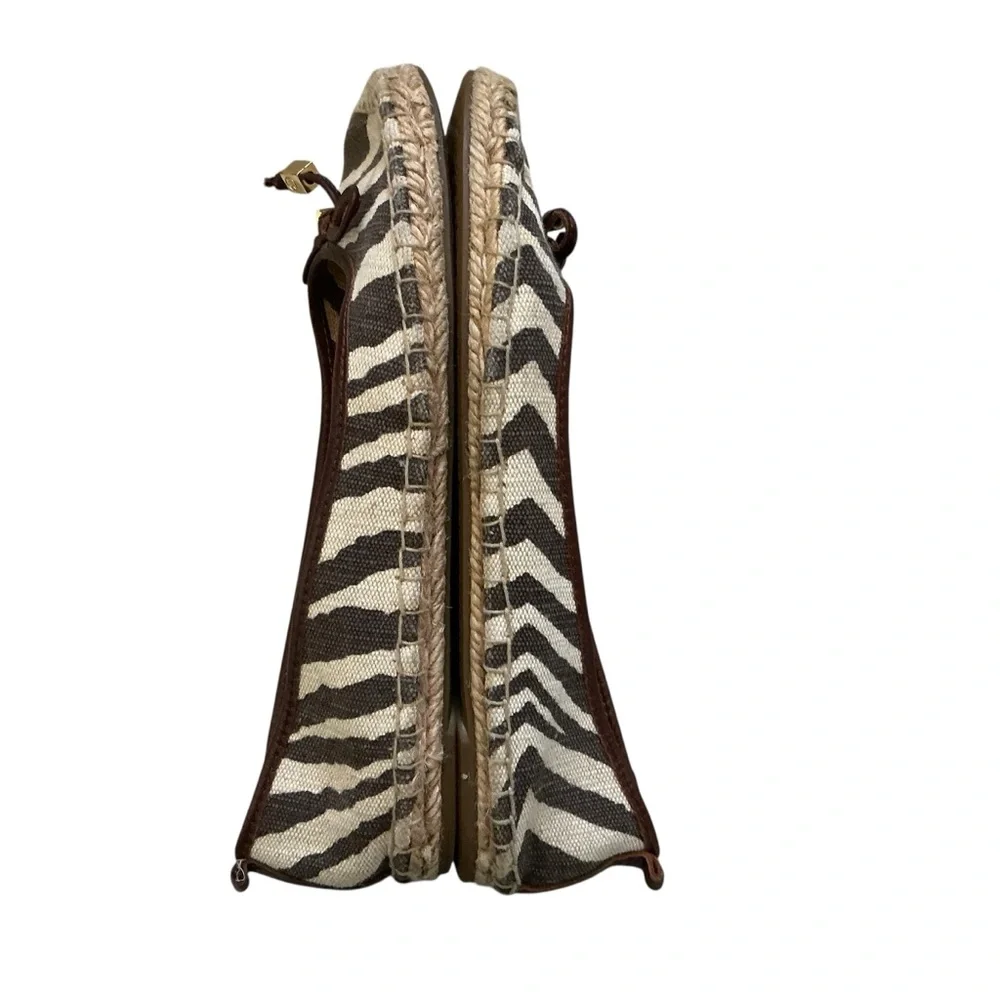 Michael Kors zebra print canvas espadrilles ballet flats size 7